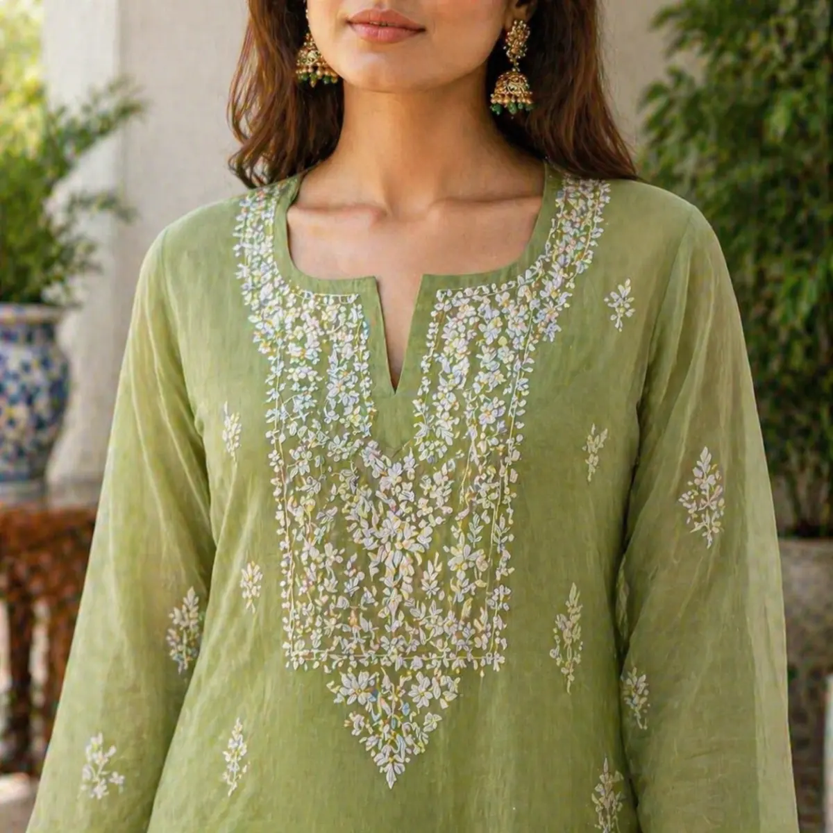 lucknow chikan kurti modal